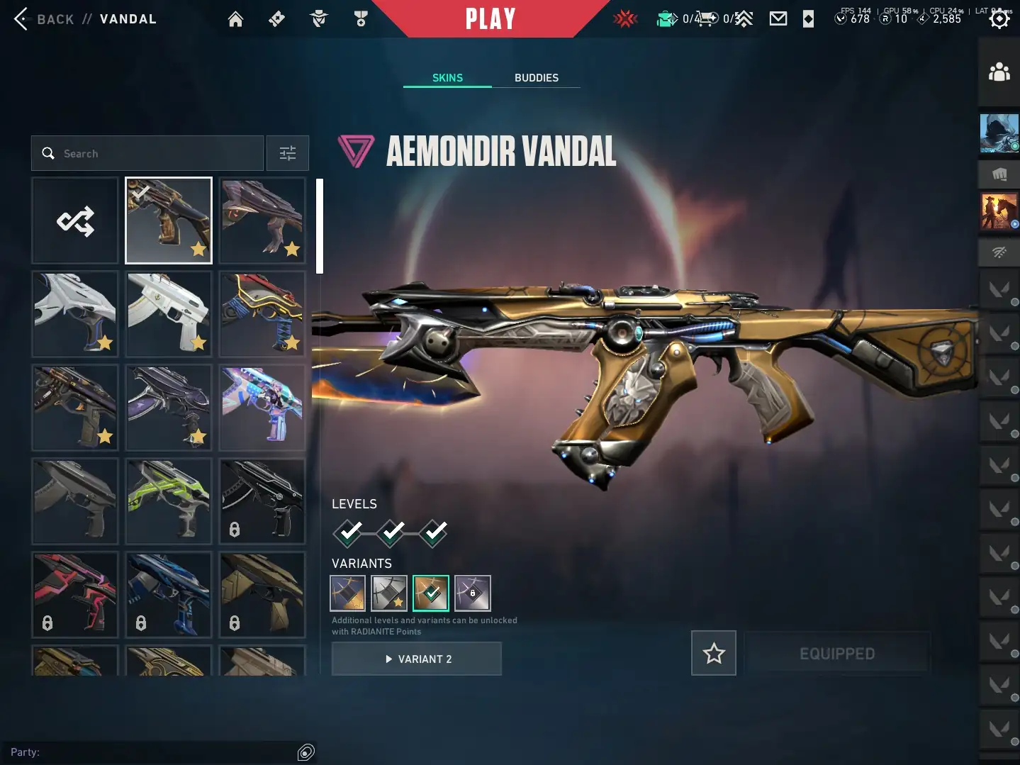 compte valorant platine avec skins